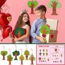 Menkxi 30 Sets Valentine's Day Crafts Thumbprint Heart Tree DIY Poem Sign Craft for Kids Art Project Family Activity School Classroom Valentine Party Decoration, 6 Style