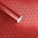 Lypumso Honeycomb Carbon Fiber Vinyl Wrap, Chrome Hexagon Cast Vinyl Film for Almost Cars and Motorcycles Exterior Interior, Self-Adhesive Car Wrap Stickers (Red, 1ft x 5ft)