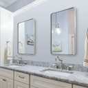 ANDY STAR Chrome Mirrors for Bathroom, 24x36 Rounded Rectangle Mirror, Chrome Bathroom Vanity Mirror, SUS304-Anti-Rust, Wall-Mounted Horizontal/Vertical 1 Deep