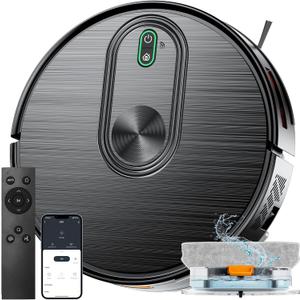 XIEBro Robot Vacuum and Mop Combo, 6500Pa Strong Suction, 2 in 1 Robotic Vacuum with Gyro Inertial Navigation, 200 Min Runtime, App/Wi-Fi/Voice Control, Slim, for Pet Hair, Hard Floor, Carpet