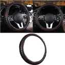 BELOMI Car Steering Wheel Cover, Breathable Leather Vehicle Steer Wheel Protective Guard with 3D Honeycomb Hole, Anti-Slip Steer Wheel Protector, Universal Automotive Accessories (Red) (Black/Red-2)