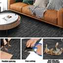 24 inch x 24 inch Carpet Tiles upholstered Non-Slip Carpet Squares Reusable Easy to Install Indoor and Outdoor Office Home Decor Flooring (Grey, 18 PCS)