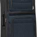 Travel Select Amsterdam Softside Expandable Rolling Luggage, Lightweight 2-Wheel Check-In Suitcase with Push-Button Handle, Navy, 29" Large