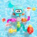 DIY Assemble Water Pipe, Bath Toys for Kids Ages 4-8, Building Kit for Ages 5-7, Fun Bath Tub Time Birthday Gifts for Toddlers 3 + Year Old Boys & Girls