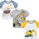 Toddler Boys Summer T-Shirts Short Sleeve Top 3 Packs Size 3T
