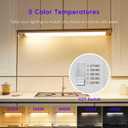 iQuincy 18 Inch Under Cabinet Lights Plug in 2 Packs, Hand Wave Activated, Linkable Under Cabinet Lighting with 5 CCT - 2700K-6000K & Stepless Dimmable, Under Counter Light for Kitchen, 450Lumens, 8W