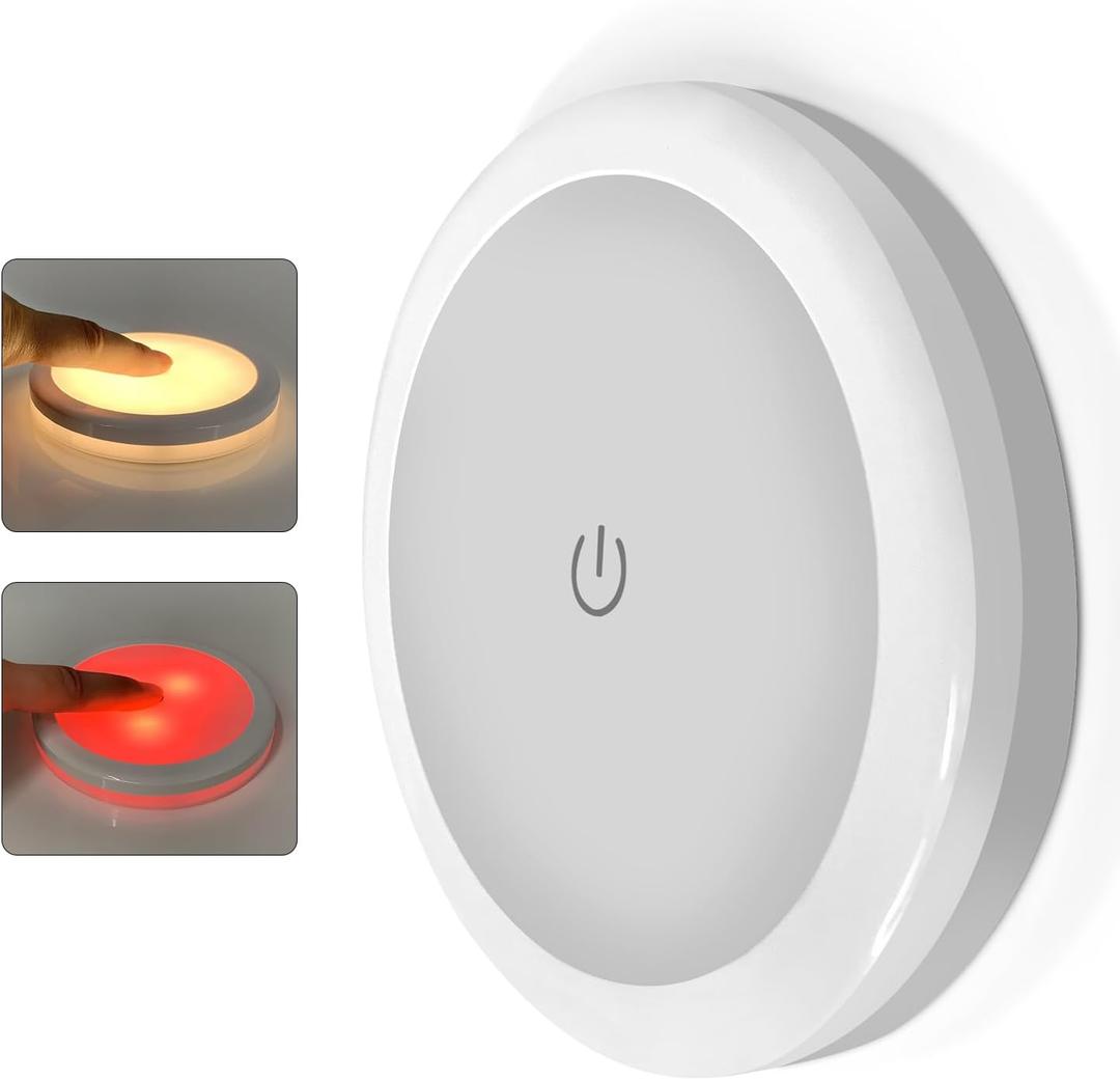 THALASSA 3W 12V Dual Color Touch Ceiling Light, 12 Volt LED Lights for RV Interior, 12 Volt Ceiling Lights for Boat Interior (White & Red) D106MM, 1 Pack