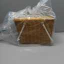 Cute Summer Bell Piki Basket Natural Vintage Rattan Woven Portable Picnic Basket Multifunctional Storage Box