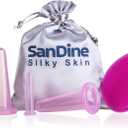 Cupping Therapy Sets - Face Cupping Set - Double Chin Reducer - Facial Cupping System - Silicone Massage Cups - Cupping for Cellulite Kit - Ideal to Shape Your Cheeks and Chin - by Sandine (Pink)
