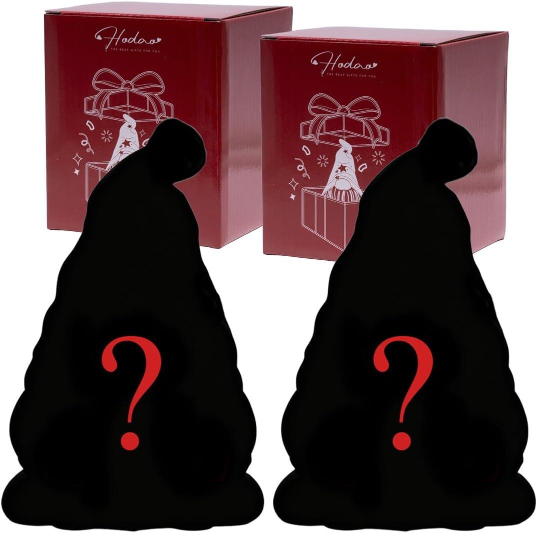 Hodao Christmas Gnome Figurines, Random 2-Pack  Resin holiday ornaments for indoor home decor, surprise gift-ready box, cute tabletop decorations, collectible mini figurines (2 styles random from 10)