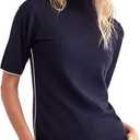 ELLEN TRACY Women's Mock Neck Sweater, Carlee Elbow Sleeve Turtleneck Pullover Shirt Top, XS