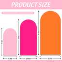 FYSUIMU 3 Pcs Pink Orange Arch Backdrop Covers Stretchy Spandex Arch Stand Fabric Cover for Wedding Birthday Baby Bridal Shower Anniversary Ceremony Party Decoration (4ft/5ft/6ft)