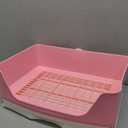 PINVNBY Large Rabbit Litter Box Corner Toilet Box Bigger Pan Pet Potty Trainer with Drawer for Adult Bunny Guinea Pig Chinchilla Ferret Galesaur Hedgehog Small Animals(Pink)