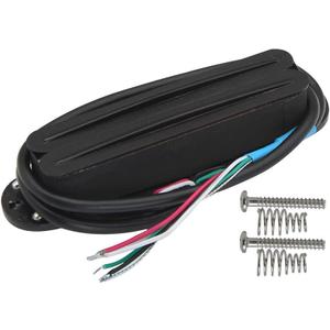 FLEOR Alnico 5 Hot Dual Rail Humbucker Single-Coil-Sized Pickup 9-10K Humbucker Pickup, Full Black
