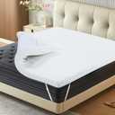BedsPick Memory Foam Mattress Topper Twin Size, 3 Inch Gel-Infused, Machine Washable Cover, White