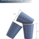 Clawsoff 300 Pack Paper Cups 8 oz, Disposable Hot/Cold Beverage Drinking Cups, 8 OZ Paper Coffee Cups, Navy Floral Coffee Cups for Party, Picnic, Travel, and Events