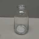 Elements Glass Milk Bottle Vase, for Use with Dried or Faux Flowers and Greenery, 6.7x6.7x9.4 Inch, Clear