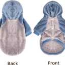 FabriCastle Dog Hoodie Sweater for Small Dogs Boy and Girl, Small Dog Clothes XS XXS Puppy Sweatshirt, Pet Outfit, Cat Clothing Super Soft Warm Snap On Closure (Lightgrey-Blue, X-Large)