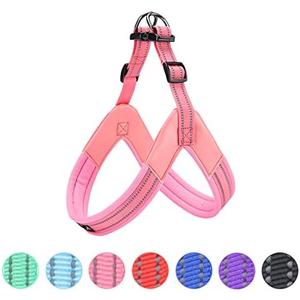 EXCELLENT ELITE SPANKER No Pull Dog Harness Step-in Adjustable Reflective Vest Soft Padded Easy Pet Chest Strap with Leash Clips for Small Medium Large Dogs Walking Training(Pink-L)