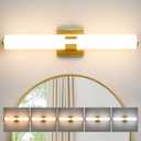 AIJIASI Bathroom Vanity Light Fixtures Over Mirror - 22.8 Inch Gold Bathroom Light Fixtures with Acrylic Shade 18W Dimmable 5CCT LED Vanity Light Modern Bathroom Sconces