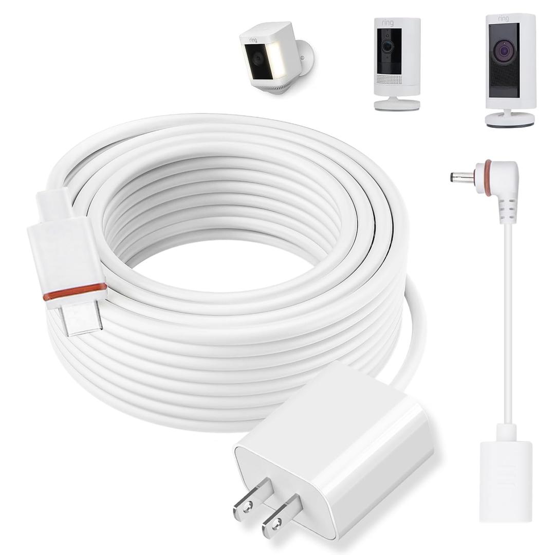 Charger Cable for Ring Camera Battery (Black 1pcs)