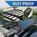 TOOENJOY Roof Rack Cargo Basket, 43x 35x 4.7, Anti-Rust Rooftop Cargo Carrier with Removable Wind Fairing, Universal Car Top Luggage Holder for Car, SUV and Truck, 150 lbs Capacity