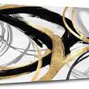 5 - Pack, Abstract Canvas Prints Black And White Wall Art Pictures for Wall Decoration Gold Posters Graffiti Artwork Decor for Bedroom Dinning Room Home Office Kitchen 74x148 In