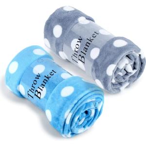 JML Throw Blankets for Couch, Fleece Throw Blanket 2 Pack - Soft Warm, Lightweight Plush for Shawls and Wraps,Bed, Sofa, Chair, Travel, All Season Use, 50"x60", Polka Dot