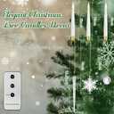 Baquler 12 Pcs Christmas Tree Candles with Remote, Flameless LED Taper Candles Battery Operated Lights with Ball Icicles Snowflake Hooks Xmas Hanging Decor for Winter New Year Party (White)