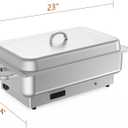 2 Pack Electric Chafing Dish Buffet Set 9 QT Buffet Food Servers and Warmers Digital Display Temperature with 1 Full-Size Pan & 2 Half-Size Pan Stainless Steel for Parties Weddings Caterings