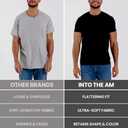 INTO THE AM Mens T Shirts Soft Cotton Blend Crew Neck Tee Athletic Fit Plain Casual T-Shirt for Men (White, L)