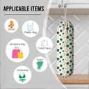 Wall Mount Plastic Bag Holder, Reusable Grocery Sack Organizer, Washable Cotton-Linen Storage, St. Patricks Day Lucky Clover & Horseshoe Pattern, Hanging Loop for Kitchen or Pantry