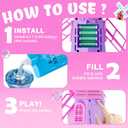 Belemar Windmill Bubble Machine for Kids & Girls, Standing Bubble Blower with Lights & Music, 51" Adjustable Height, 130ml Tank, Bubble Solution Included, Outdoor Toy for Parties & Birthdays