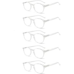 NORPERWIS 5 Pairs Reading Glasses - Standard Fit Spring Hinge Readers Glasses for Men and Women (5 Pack Transparent, 1.00)