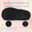 TUOTOM Toddler Tennis Shoes Boys Girls Lightweight Breathable Barefoot Shoes Wide Kids Slip On Sneakers Black 9 Toddler