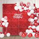 48 PCS Red Shimmer Wall Backdrop, Square Sequin Photo Backdrops Panel, Glitter Wall Background for Birthdays, Weddings, Christmas, Engagements, Disco Bachelorette Party Decoration (6FTx8FT)