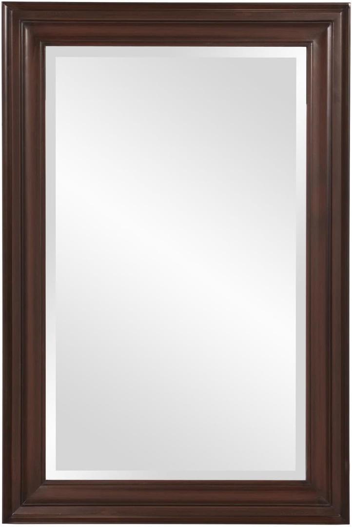 Howard Elliott Collection George Rectangular Chocolate Brown Wall Mirror, Rectangle Hanging Wood Framed Vanity Mirrors for Home Decor, Living Room, Bathroom, Bedroom, or Hallway, 24 x 36 Inch