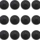 Metal Buttons with Carved Skull and Crossbone Patterns, Round Sewing Buttons, Replacement Buttons for Coats, Suits, Windbreaks, Black, 15mm(0.6'') 12Pcs, NBDM168