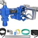 12V 20 GPM Fuel Transfer Pump with Discharge Hose & Manual Nozzle for Oil Fuel Diesel Gasoline Kerosene Ethanol Methanol Blends Biodiesel