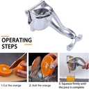 Manual Juicer, Upgrade Aluminum Juice Squeezer Handheld for Effortless Juice Extraction, Hand Press Lemon Squeezer & Citrus Press Juicer for Lemon, Orange, Grape, Easy to Clean