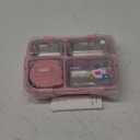 Stainless Steel 4 Grid Portable Box Food Storage Container with Heat Preservation Lid for Adult (Four-compartment lunch box with soup bowl:)