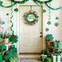 20 Inch St. Patrick's Day Wreath for Front Door, Lucky Shamrock Leaves Green Berries Wreath for Indoor Outdoor, St. Patrick Door Decoration Wreath