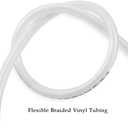 DAVCO 1/4" ID 50 ft Heavy Duty Braided Clear Plastic Vinyl Tubing, Flexible High Pressure Reinforced PVC Vinyl Tube Hose, Non-toxic, BPA Free