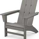 POLYWOOD Modern Adirondack Chair All-Weather Outdoor Lawn Adirondack Chairs HDPE, Fade-Resistant & Durable Outdoor Furniture For Patio, Deck & Fire Pit Chairs Grey, 32.11in. x 29.25in. x 34.66in.