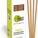 The Veggie Straws  100 PCS of 8.25 Inches Unwrapped Biodegradable Straws  Made of Vegetable Fibers, Best Environment Friendly Drinking Straws for Hot and Cold Beverages