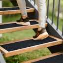 LifeGrip Anti Slip Traction Treads (15-Pack), 8 inch X 32 inch, Best Grip Tape Grit Non Slip, Outdoor Non Skid Tape, High Traction Abrasive Adhesive for Stairs Step, Black
