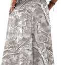 SOFIA'S CHOICE Womens High Waist Midi Skirt Casual A Line Skirts with Pocket (Gray, S)
