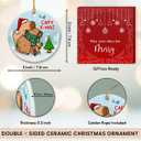 3 x VeryHomy Capybara Christmas Ornament 2025 | Ceramic Christmas Tree Hanging Decor, Capybara Ornament for Christmas Decorations | Animal Lovers Gifts for Women Girls, Capybara Xmas Tree Ornaments 2025