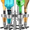 6 Bottle Liquor Dispenser, Rotating Wine Beer Bottle Beverage Stand Revolving Nozzle Wine Dispenser Optic Spirit Drinkware Set for Home Bar Party Cocktail Dispenser (6