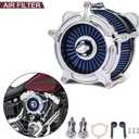 Air Cleaner Motorcycle Air Filter Intake System Kit Fit for Harley Davidson Touring Models 2008-2016 (Chromed Silver)